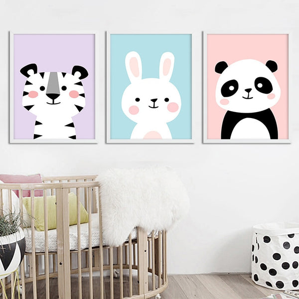 Pastel Colors Animal Portraits Set - 4 Seasons Home Gadgets