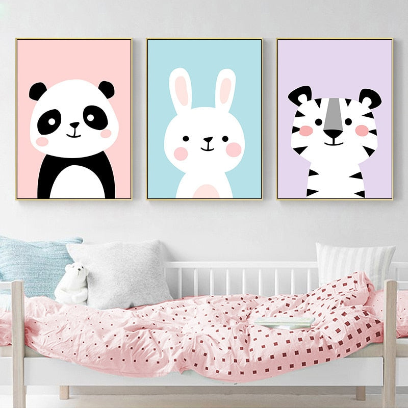 Pastel Colors Animal Portraits Set - 4 Seasons Home Gadgets