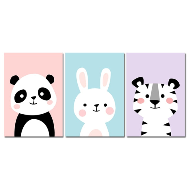 Pastel Colors Animal Portraits Set - 4 Seasons Home Gadgets