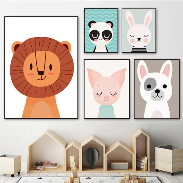 Sweet Animals Portraits Wall Art - 4 Seasons Home Gadgets