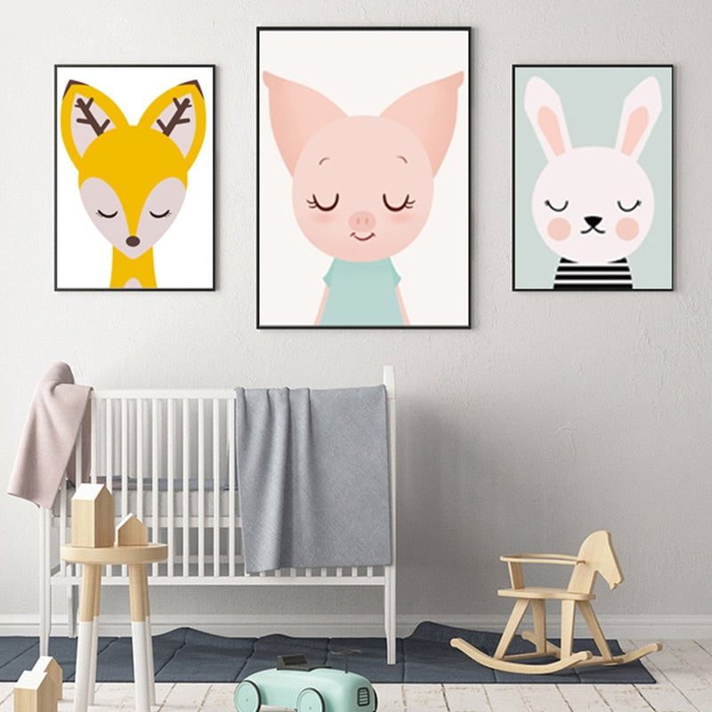 Sweet Animals Portraits Wall Art - 4 Seasons Home Gadgets