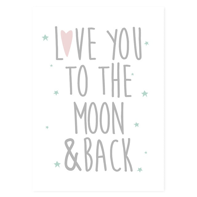 Love You To The Moon Animal Wall Art - 4 Seasons Home Gadgets