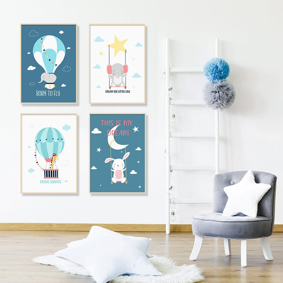 Flying Hot Balloon Wall Art - 4 Seasons Home Gadgets