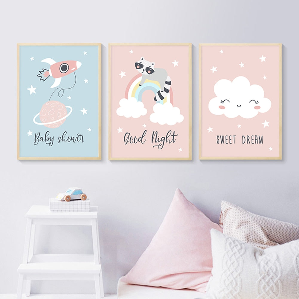 Rainbow Sweet Dream Wall Art Set - 4 Seasons Home Gadgets