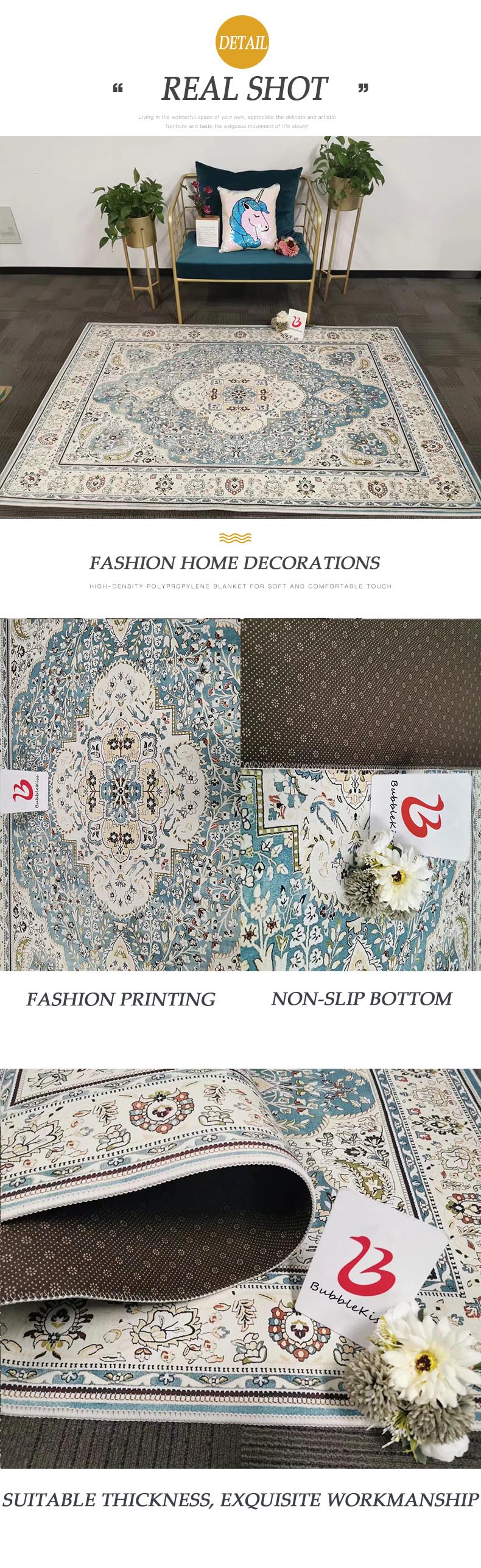 Oriental Blue Area Rug - 4 Seasons Home Gadgets