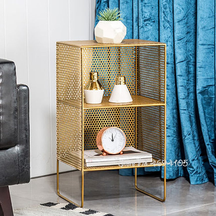 Gold Mesh Storage Shelves - 4 Seasons Home Gadgets