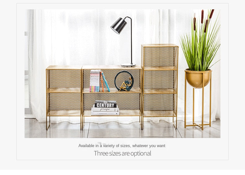 Gold Mesh Storage Shelves - 4 Seasons Home Gadgets