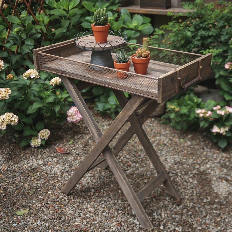 Retro Wood Flower Stand - 4 Seasons Home Gadgets