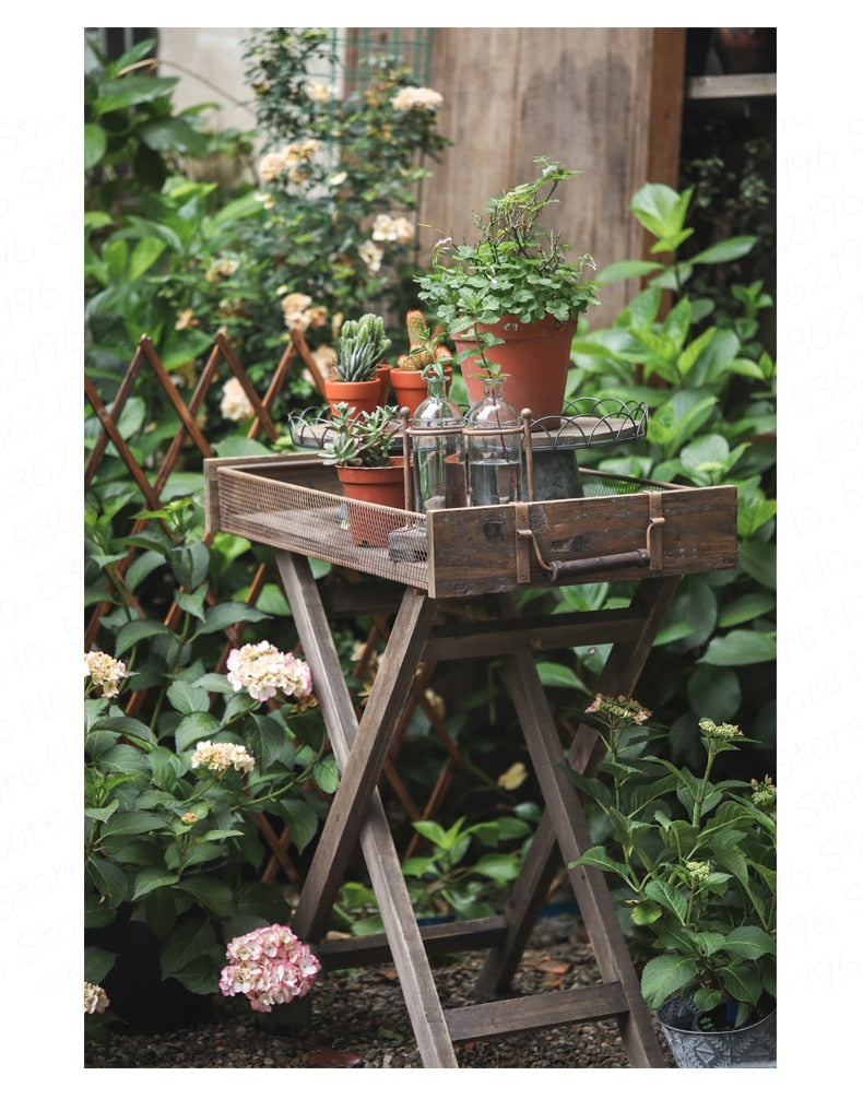 Retro Wood Flower Stand - 4 Seasons Home Gadgets