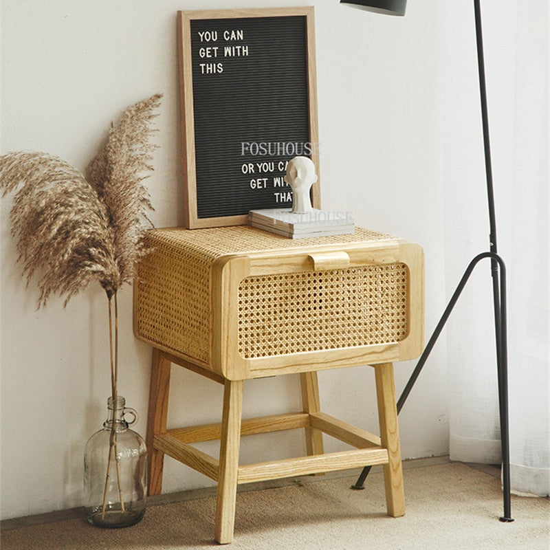 Rattan Bedside Cabinet - 4 Seasons Home Gadgets