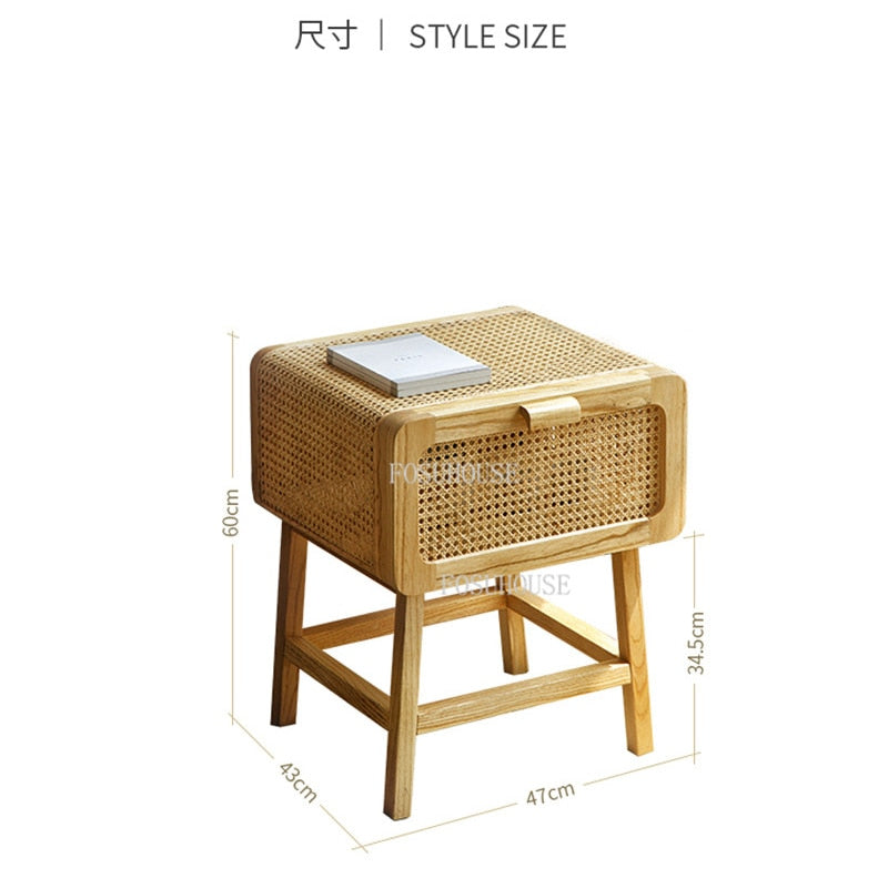 Rattan Bedside Cabinet - 4 Seasons Home Gadgets