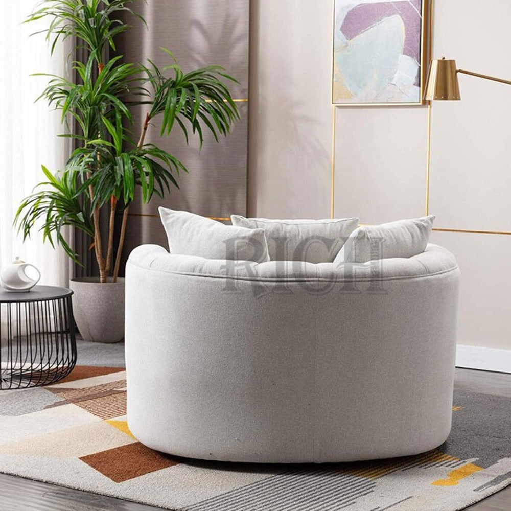 Round Velvet Ottoman Sofa - 4 Seasons Home Gadgets