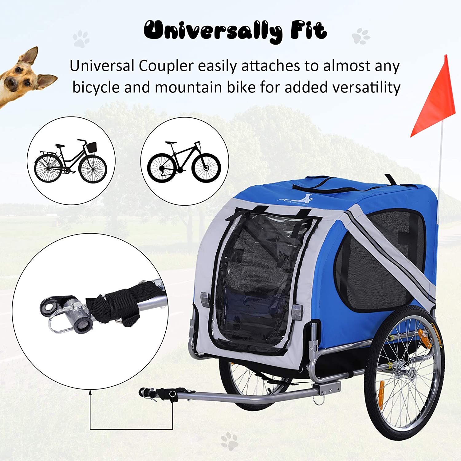 Bike Trailer Cargo Cart for Dog - 4 Seasons Home Gadgets