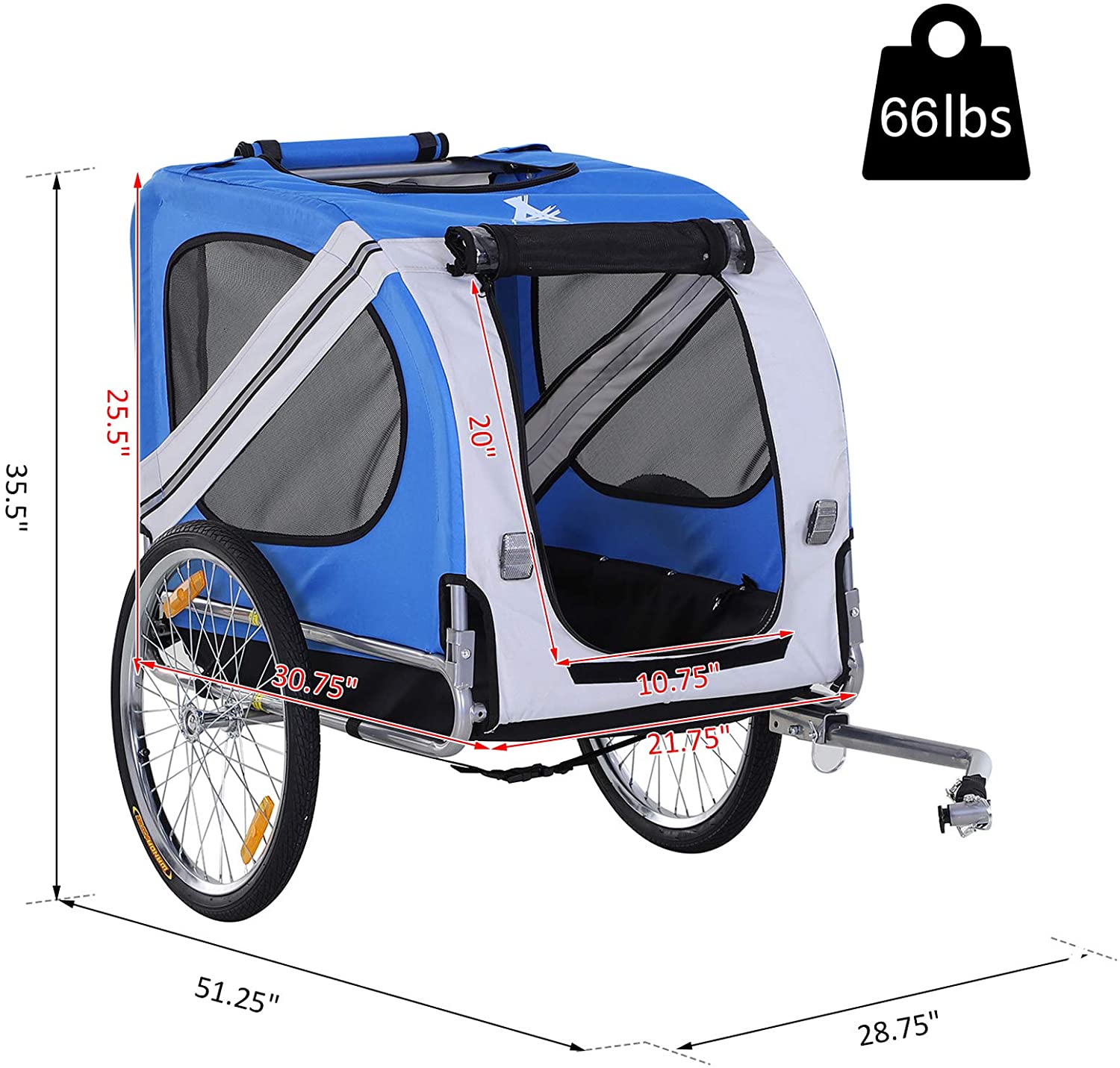 Bike Trailer Cargo Cart for Dog - 4 Seasons Home Gadgets