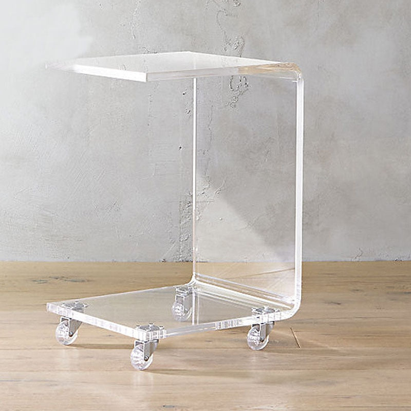 Acrylic C End Table With Wheels - 4 Seasons Home Gadgets