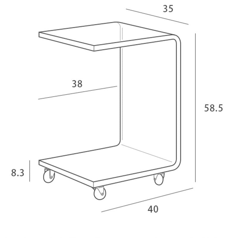 Acrylic C End Table With Wheels - 4 Seasons Home Gadgets