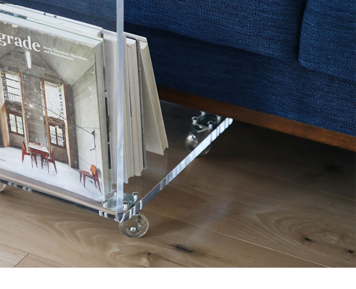 Acrylic C End Table With Wheels - 4 Seasons Home Gadgets