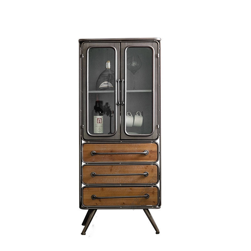 Mango Wood Iron Metal Cabinet With Drawers - 4 Seasons Home Gadgets