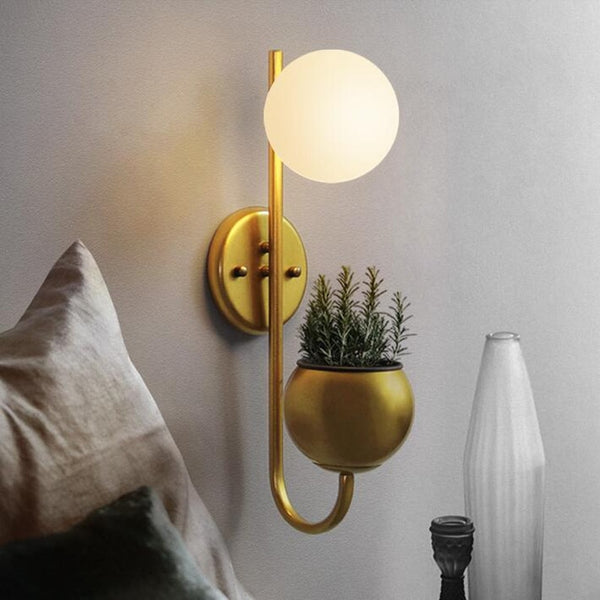 Gold Planter Lamp - 4 Seasons Home Gadgets