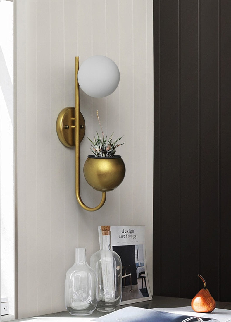 Gold Planter Lamp - 4 Seasons Home Gadgets