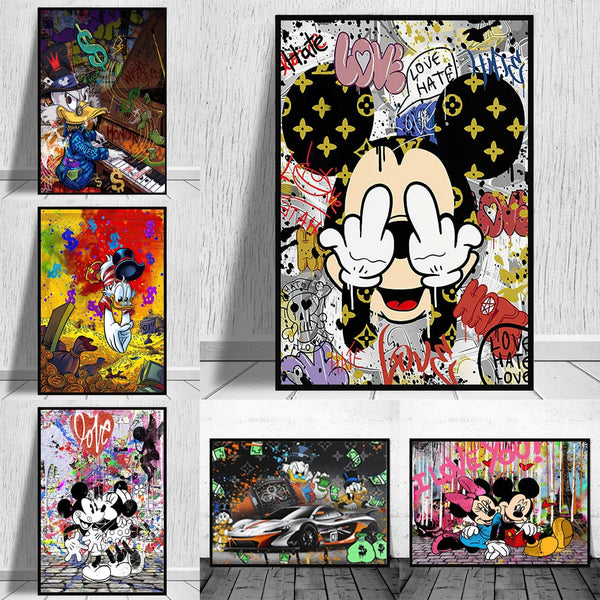 Disney Micky & Minnie Graffiti Wall Art - 4 Seasons Home Gadgets