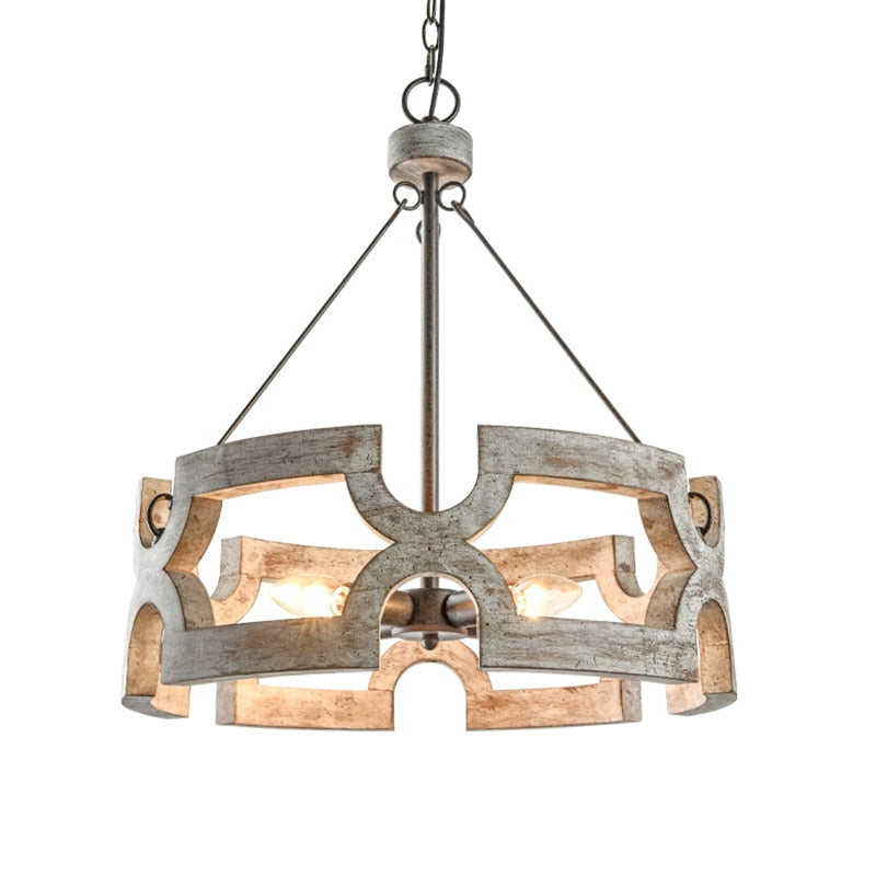 Wooden Drum Chandelier - 4 Seasons Home Gadgets