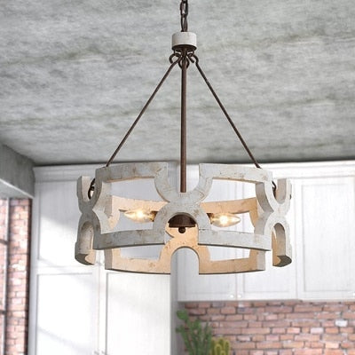 Wooden Drum Chandelier - 4 Seasons Home Gadgets