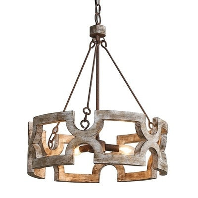 Wooden Drum Chandelier - 4 Seasons Home Gadgets