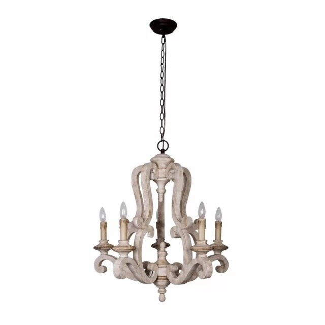 French Wooden Chandelier - 4 Seasons Home Gadgets