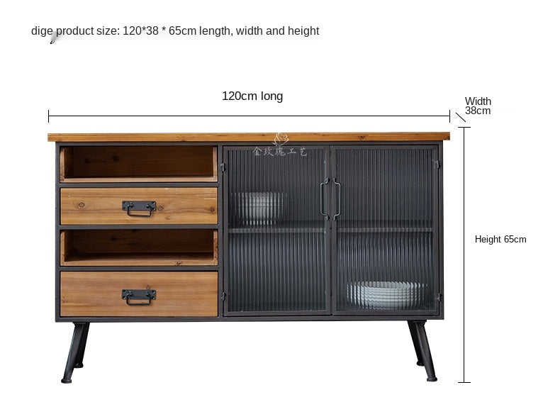 Pine Wood Iron Cabinet - 4 Seasons Home Gadgets