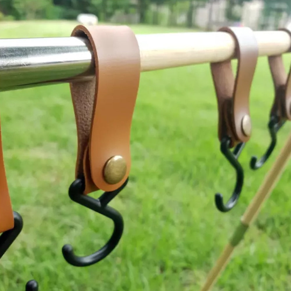 Outdoor PU Leather Hooks Camping Tripod - 4 Seasons Home Gadgets