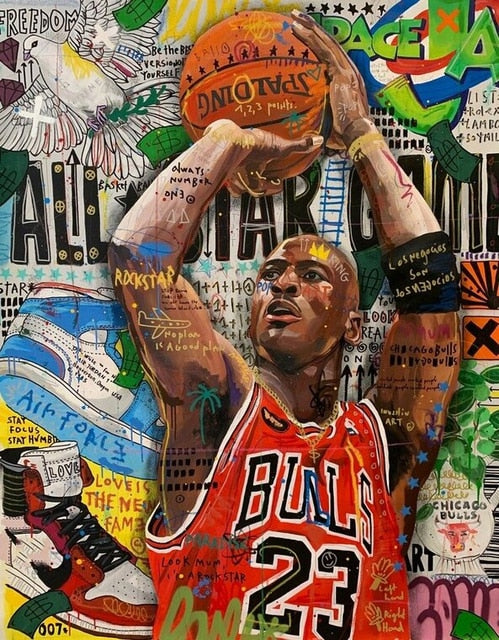 Jordan Graffiti Wall Art - 4 Seasons Home Gadgets