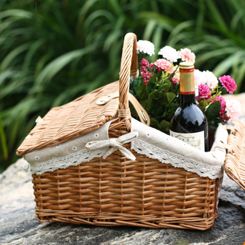 Handmade Wicker Picnic Basket - 4 Seasons Home Gadgets