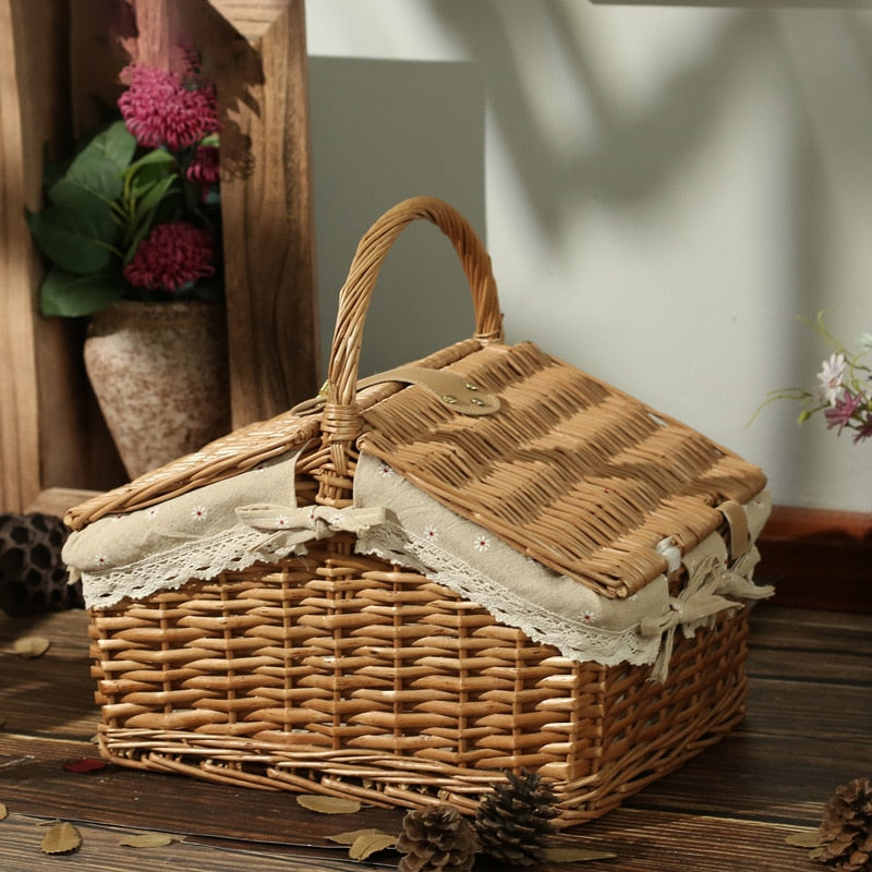 Handmade Wicker Picnic Basket - 4 Seasons Home Gadgets