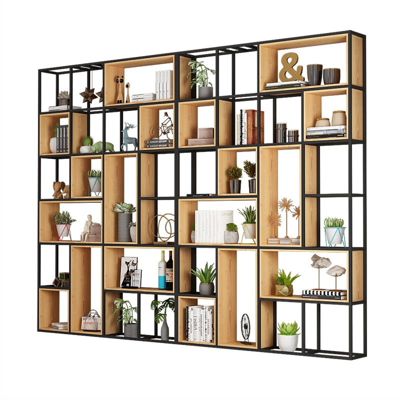 Iron Etagere Bookcase Partition Shelf - 4 Seasons Home Gadgets