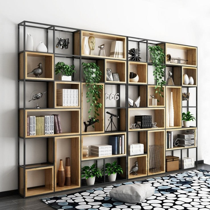 Iron Etagere Bookcase Partition Shelf - 4 Seasons Home Gadgets