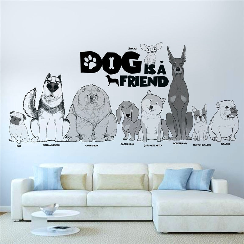 A Dog Is A Friend Wall Decal Sticker - 4 Seasons Home Gadgets