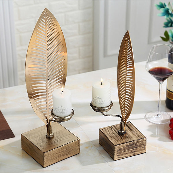 Iron Leaf Candle Holder Set - 4 Seasons Home Gadgets