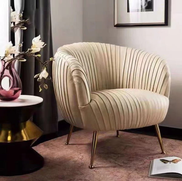 Wide Tufted Velvet Barrel Chair - 4 Seasons Home Gadgets