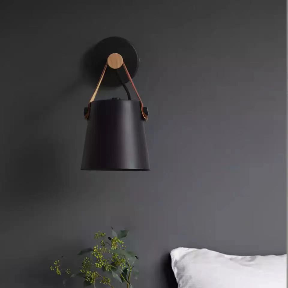 Wooden Leather Hanging Wall Lamp - 4 Seasons Home Gadgets