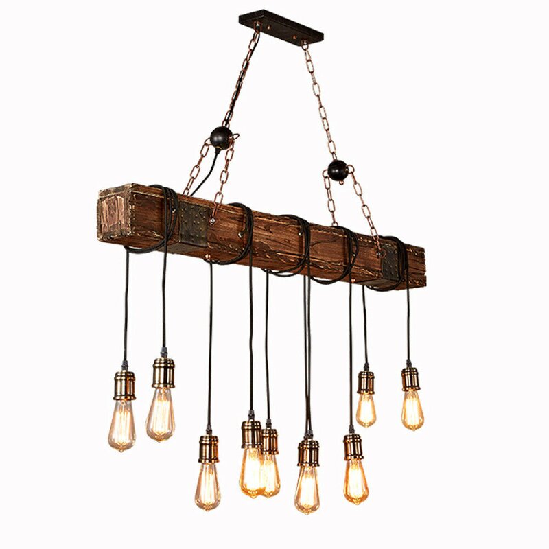 Industrial Rustic Wooden Chandelier - 4 Seasons Home Gadgets