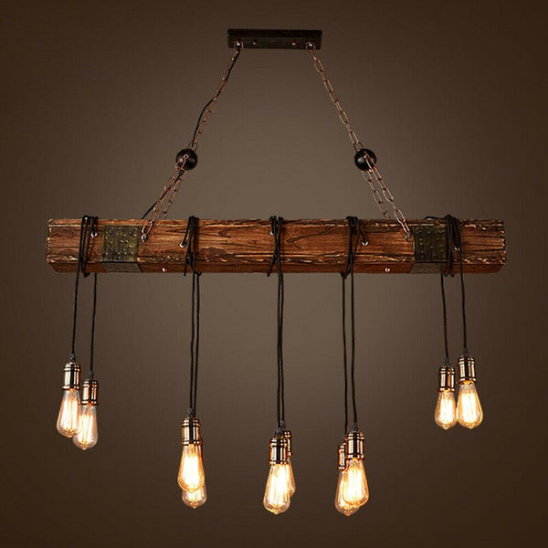 Industrial Rustic Wooden Chandelier - 4 Seasons Home Gadgets